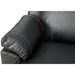 Lifestyle Furniture 3-Pieces Reclining Living Room Sofa Set,Recliner Couch Set Bonded Leather,Black