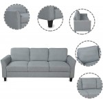 Merax Small Sofa Couch Set Upholstered Armchair and 3-Seat Sofa Living Room Furniture Set