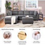 Reversible Sectional Sofa Sectional Sofa Couch Space Saving with Storage Ottoman Rivet Ornament L-Shape Couch Living Room Sets for Small Large Space Dorm Apartment