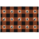 Cozy Plush Doormats 18x30in Absorbent Cushioned Kitchen Mat Area Runner Rugs for Indoor Outdoor, Bathroom&Stand-up Desks, Halloween Raven Scary Moon on Black Orange Buffalo Check Plaid Entryway Carpet