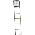 Deco 79 Country Cottage Metal Rung Decorative Ladder Quilt Rack Blanket Holder Standing Storage 14" L x 3" W x 88" H Black