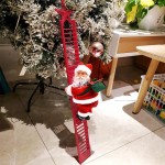 Fangfhu Santa Claus climbs The Ladder Electric Santa Claus Handstand Dance elk Pull cart Christmas Parachute Old Man Climb a Single Ladder red