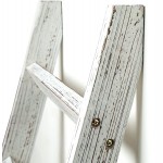 Hallops Blanket Ladders 5-Tier Farmhouse Rustic Wood White Vintage and Grey
