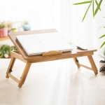 ShiSyan Computer Folding Table Laptop Table Bed Tray-64 35 31.5cm Foldable Adjustable Breakfast Table Tilting Top with Storage Drawer Laptop Table Color : Natural Size : 64 35 31.5cm