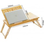 ShiSyan Laptop Bed Table Desk Folding Height and Angle Adjustable Wooden Notebook Reading Holder Folding Table