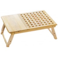 ShiSyan Laptop Bed Tray Bed Table Foldable Lap Table Bed Tray TV Tray Floor Table Bamboo Adjustable Breakfast Serving Tray Writing Gaming Color : Natural Size : 55X35X29cm