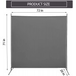 ACTREY Office Partition Room Divider 72 inch Privacy Screens 6 Ft Updated Thicker Portable Partition Screen Dark Grey