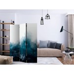 artgeist Decorative Room Divider Abstract 135x172 cm 53" x 68" Single-Sided Folding Screen 3 Panel Decoration Home Office Design Illusion Navy Blue White Like Painted n-A-1352-z-b
