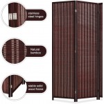 Corelax Room Divider Privacy Screen with Natural Bamboo,4-Panel 5-Panel 6-Panel Folding Privacy Screens,Freestanding Room Divider