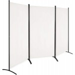 Giantex 6 Ft 3 Panel Room Divider Folding Portable Privacy Screen w  Durable Hinges Steel Base Freestanding Partition Protective Wall Divider Furniture Office Divider for Home Dorm White