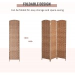 HOMCOM 6' Tall Wicker Weave 3 Panel Room Divider Privacy Screen Natural