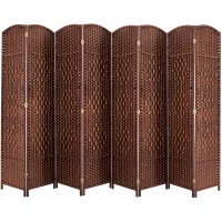 Lazyland Divider Folding Privacy Screen Freestanding Room Dividers for Indoor and Outdoor 8 Brown