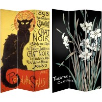 Oriental Furniture 6 ft. Tall Double Sided Chat Noir Room Divider