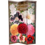 Oriental Furniture 6 ft. Tall Double Sided Flower Seeds Canvas Room Divider Roses