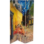 Oriental Furniture 6 ft. Tall Double Sided Works of Van Gogh Canvas Room Divider Cafe Terrace View of Arles
