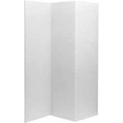 ORIENTAL Furniture 6 ft. Tall White Cardboard Room Divider 3 Panel