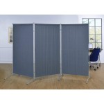 Proman Products Galaxy Indoor Room Divider 3-Panel 102" W x 23" D x 71" H Gray