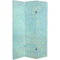 Red Lantern 6 ft. Tall Double Sided Voice of The Sky Canvas Room Divider Blue