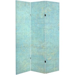 Red Lantern 6 ft. Tall Double Sided Voice of The Sky Canvas Room Divider Blue