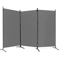 Room Divider 3-Panel Folding Portable Office Walls Divider Folding Privacy Screens Reduce Ambient Noise in Workspace Classroom and Healthcare Facilities 102 W X 16" D x 71" H  Grey