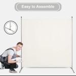 Room Divider – Partition Privacy Screen for School Church Office Classroom Dorm Room Kids Room Studio Conference 72" W X 71" Inches Freestanding