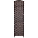 Room Divider Weave Fiber Folding Privacy Screen 70.9" Tall Diamond Weave 6 Panels Privacy Partition Foldable Wall Room Divider,Divider seperator,Freestanding 6 Panels Brown