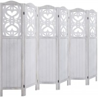 Rose Home Fashion RHF 5.6 ft. Tall- Cutout Room Divider,Double Hinged Folding Room Dividers,Panel Screen Room Dividers and Folding Privacy Screens Free Standing,6 Panel,White