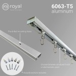 Royal Room Dividers Ceiling-Mounted Room Divider Track US Assembled Includes Track Carriers Hardware Saw 3 6 ft Satin Anodized