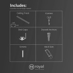 Royal Room Dividers Ceiling-Mounted Room Divider Track US Assembled Includes Track Carriers Hardware Saw 3 6 ft Satin Anodized