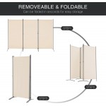 Spurgehom Room Divider,3 Panel Folding Partition Privacy Screens Freestanding Fabric Room Panel Portable Folding Wall Divider for Office Room,Restaurant，102" W X 71" H Beige