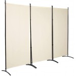 YASRKML 3 Panel Room Divider Folding Privacy Screen for Office Partition Room Separators Freestanding Room Fabric Panel 102x71.3 Beige