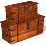 Aisifx Two Piece Storage Chest Set Solid Wood