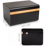 Bamboo Storage Chest with Movable Tray Wooden Stash Box Bundle With Lock Premium Removable Pallet Storage Suitcase Removable Dividers Luxury Gift Set & Herbal Supply KitBlack  Color : Black