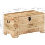 Canditree Vintage Wood Storage Trunk Storage Chest Wooden Toy Box Organizer Box for Bedroom Living Room Solid Rough Mango Wood