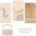 DOITOOL Wooden Storage Case Decorative Wooden Treasure Chest Portable Storage Box Wooden Storage Trunk Gift Packing Case with Handle