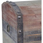 Household Essentials Stripped Weathered Wooden Storage Trunk Large
