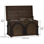 Household Essentials Wooden Arch Trunk Storage Chest Large Brown
