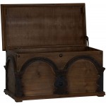 Household Essentials Wooden Arch Trunk Storage Chest Large Brown