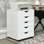 Jatet 5 Drawer Dresser Storage Cabinet Chest w Wheels for Home Office White Storage-chests Storage Chests Storage shelves Bedroom furniture Chests of drawers box Storage Cabinet organizers and st
