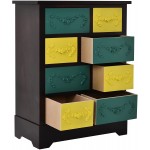Merax Retro 8-Drawer Apothecary Chest with Elegant Flower Carving Storage Cabinet for Livingroom Entrance