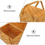 Qinndhto 1pc Delicate Fruit Basket Woven Picnic Basket Simple Home Storage Holder Storage Chests Color : Khaki Size : 28.5X20X18CM