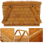 Qinndhto 1pc Delicate Fruit Basket Woven Picnic Basket Simple Home Storage Holder Storage Chests Color : Khaki Size : 28.5X20X18CM