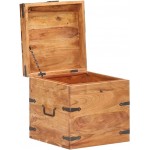 Rustic Solid Wood Storage Boxes,With lid,with Side Handles,Storage Chest,Ample Storage Space,Item Storage,for Living Room,Bedroom,Corridor,Entrance,Chest 15.7"x15.7"x15.7" Solid Acacia Wood