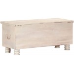 Rustic Storage Box Wooden Trunk Chest Case Cabinet Container,for Bedroom Closet Home Organizer Collection,Storage Box White 43.3"x15.7"x17.7" Solid Acacia Wood