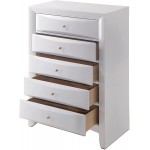 Storage Chest HABITRIO Solid Wooden Chest with 5 Storage Drawers 32" x 17" x 48"H White