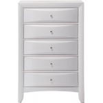 Storage Chest HABITRIO Solid Wooden Chest with 5 Storage Drawers 32" x 17" x 48"H White
