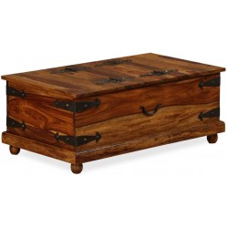 Storage Chest Solid Sheesham Wood 35.4"x19.7"x13.8",Toy Box,Storage Basket,Retro Entryway Chest Bench Sturdy and Large Storage Trunk for Living Room Bedroom Easy Assembly