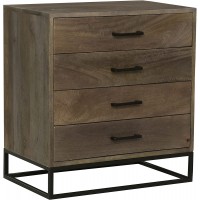 The Urban Port Storage Chest with 4 Drawers and Wooden Frame Gray and Black
