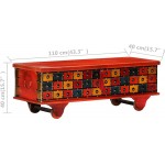 Tidyard Storage Chest Acacia Wood Blanket Box Wooden Trunk Red for Bedroom Closet Home Organizer Furniture Decor 43.3 x 15.7 x 17.7 Inches L x W x H