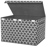 Toy Box Storage Chest Organizer Bins,Stuffed Animal Storage with Side Opening Lid and Two Sturdy Handles for Kids,Boys,Girls,Pets,Toddler 24.5"x13" x16"Grey with Lantern Printing
